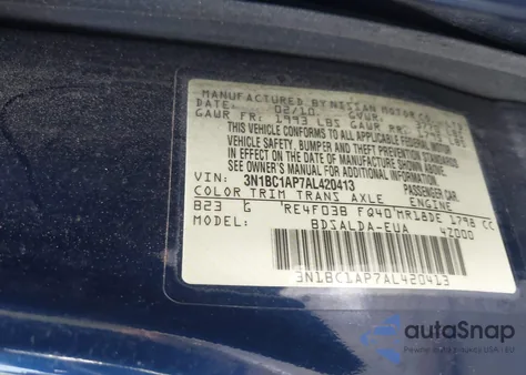 2010 Nissan Versa 1.8S из США, поврежденный, VIN 3N1BC1AP7AL420413